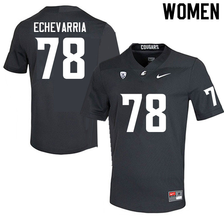 Women #78 Jesus Echevarria Washington State Cougars College Football Jerseys Sale-Charcoal